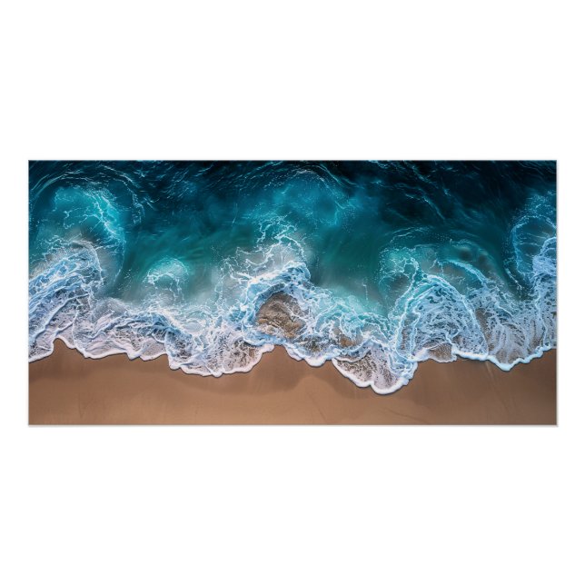 Poster Vagues de rivage de plage (Devant)