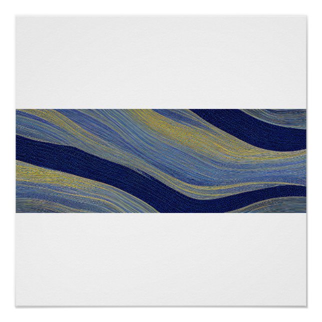 Poster Vagues fracturées du paysage marin Abstrait 02 (Devant)