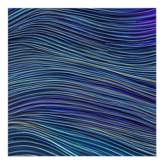 Poster Vagues fracturées du paysage marin Abstrait 05 (Devant)