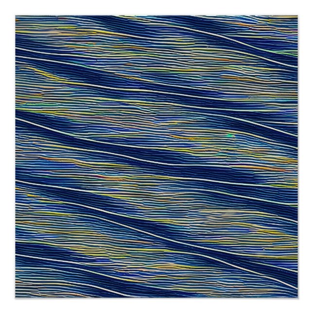 Poster Vagues fracturées du paysage marin Abstrait 08 (Devant)