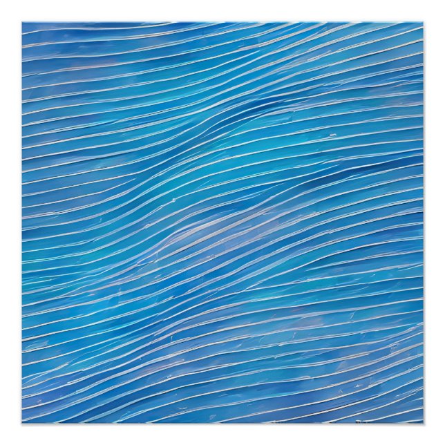 Poster Vagues fracturées du paysage marin Abstrait 21 (Devant)