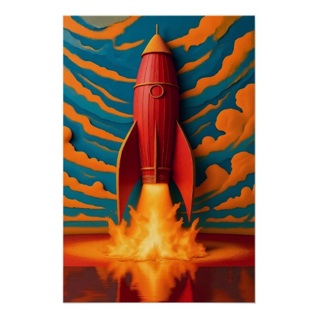 Poster Vaisseau spatial : Inspiré des années 50  (Devant)