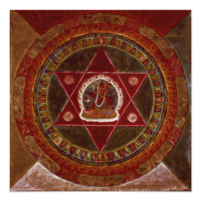 Poster Vajrayogini se dresse dans deux triangles rouges c (Devant)