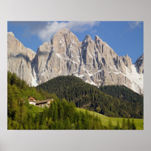 Poster Val di Funes, Villnosstal, Dolomites, Italie
