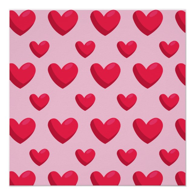 Poster Valentine Arrière - plan Avec Amour Du Coeur (Devant)