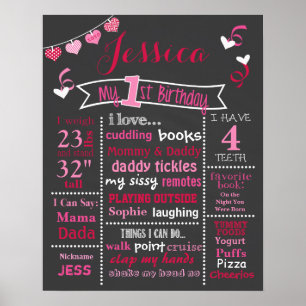 Poster Valentine Confetti Birthday Chalkboard