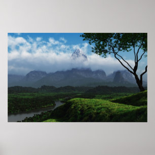 Poster Vallée de la rivière (sans frontière)