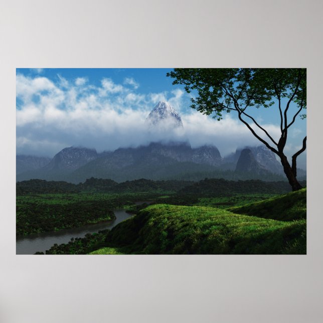 Poster Vallée de la rivière (sans frontière) (Devant)