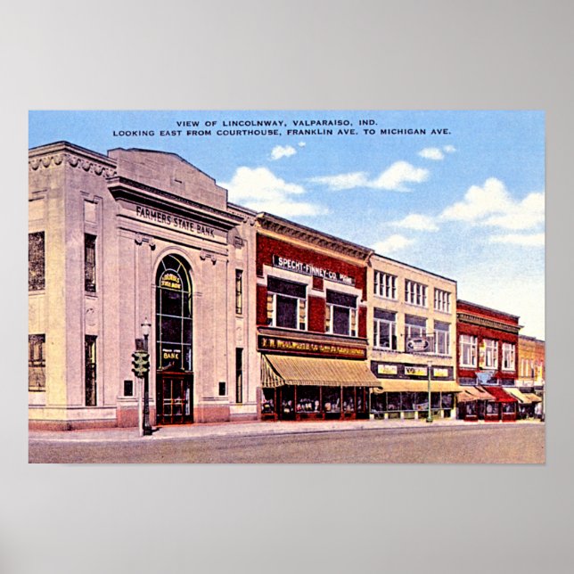 Poster Valparaiso, Indiana East de Courthouse (Devant)