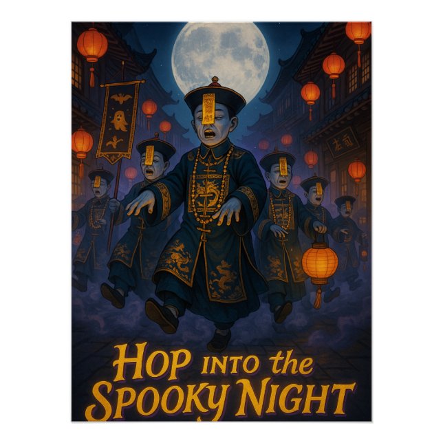 Poster Vampires chinois - Halloween Éffrayant 2025 (Devant)
