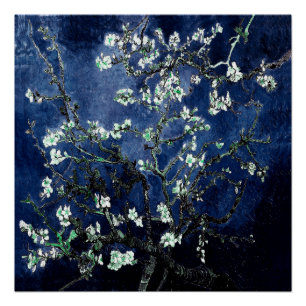 Poster Van Gogh Almond Blossoms Midnight Blue