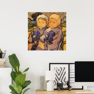 Poster Van Gogh, Deux Enfants, Impressionnisme Ancien Art