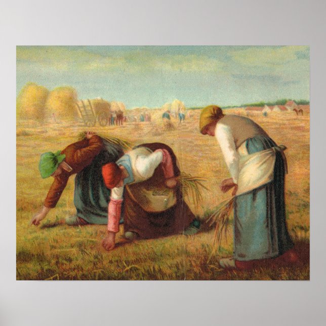 Poster Van Gogh, Gleaners dans les champs (Devant)