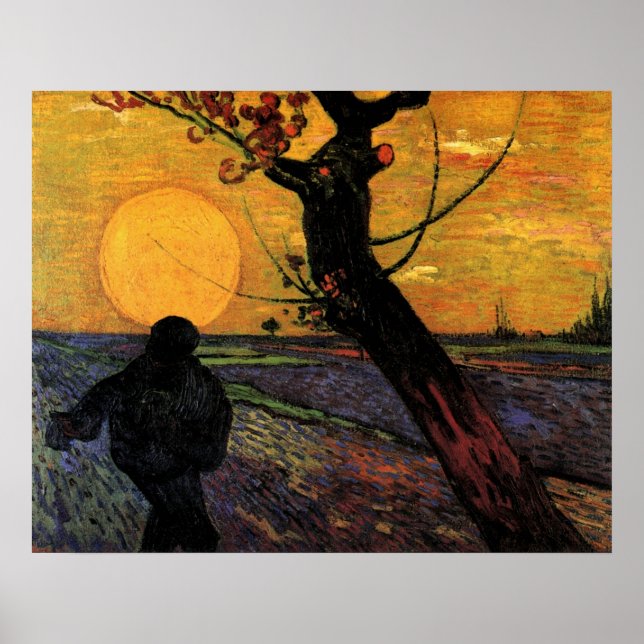 Poster Van Gogh; Le Semeur, Paysan Agriculteur de Vintage (Devant)