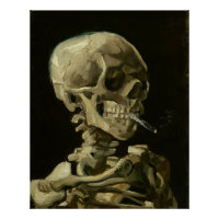 Van Gogh, squelette avec une cigarette allumée