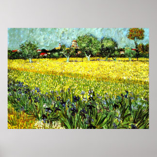 Poster Van Gogh - Vue d'Arles avec Irises, 1888