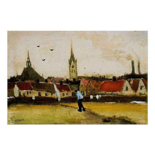 Poster Van Gogh - Vue de La Haye avec Nouvelle Eglise