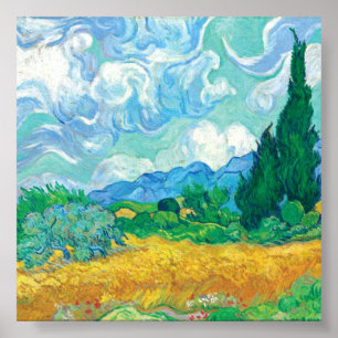 Poster Van Gogh Wheatfield avec Cyprès