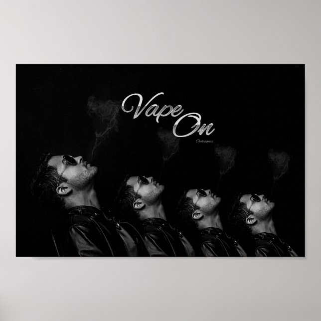 Poster Vape Sur Homme Fumant Fumée (Devant)