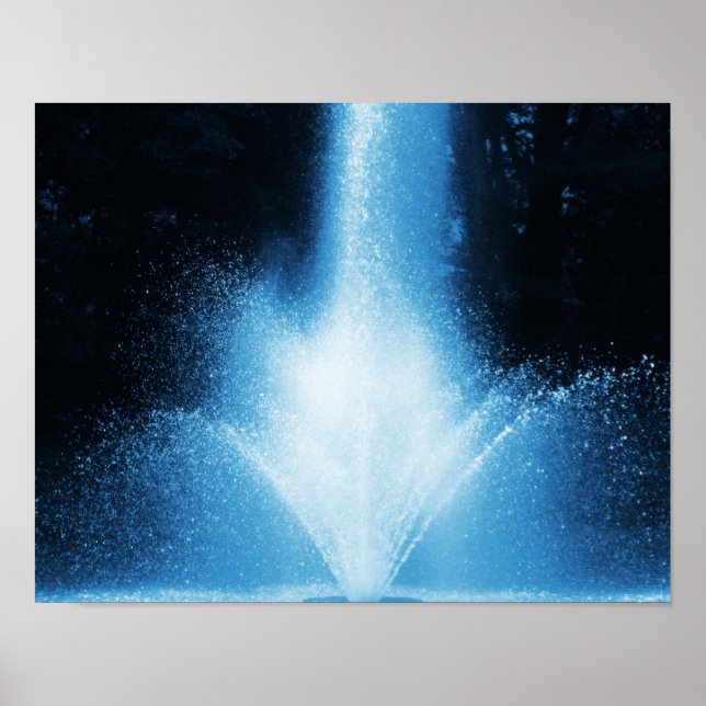Poster Vaporisateur de fontaine bleu Abstrait (Devant)
