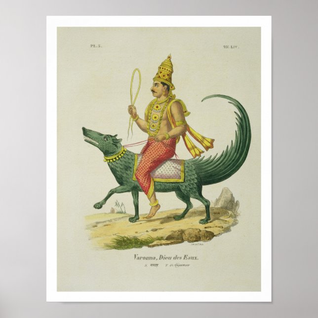 Poster Varuna, Dieu des Océans, gravée par Charles Eti (Devant)