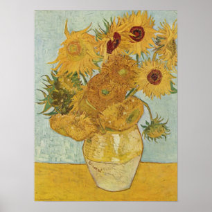 Poster Vase avec 12 tournesols - Vincent Van Gogh (1888)