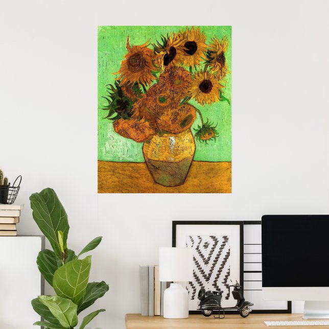 Poster Vase avec douze tournesols par Vincent van Gogh (Bureau à domicile)
