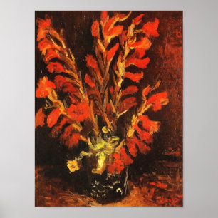 Poster Vase avec Red Gladioli Van Gogh FIne Art