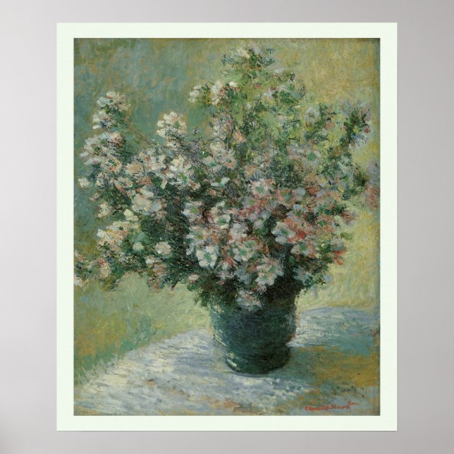 Poster Vase de fleurs par Claude Monet (Devant)