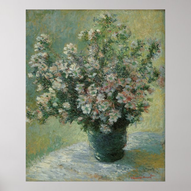 Poster Vase de fleurs par Claude Monet (Devant)
