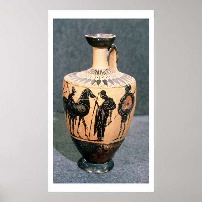 Poster Vase grenier à silhouette noire, Ve siècle av. J.- (Devant)