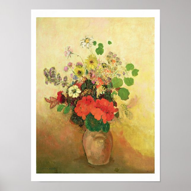 Poster vase of Flowers, c.1908-10 (oil on canvas) (Devant)