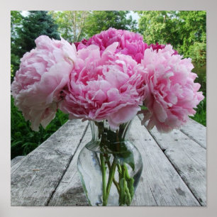 Poster Vase of Pink Peonies Imprimer