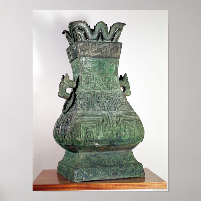 Poster Vase rituel 'Hu', Dynast de Chou (Devant)