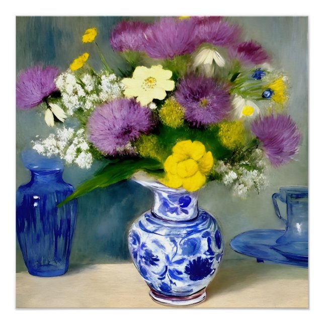 Poster Vase tranquille des fleurs Imprimer (Devant)