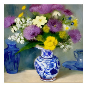 Poster Vase tranquille des fleurs Imprimer