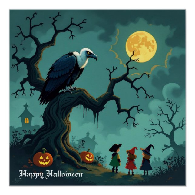Poster Vautour d'Halloween (Devant)