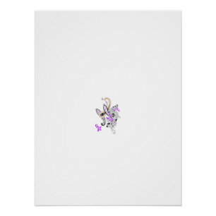 Poster Vecteur de tatouage fée papillon - Art Floral Vint