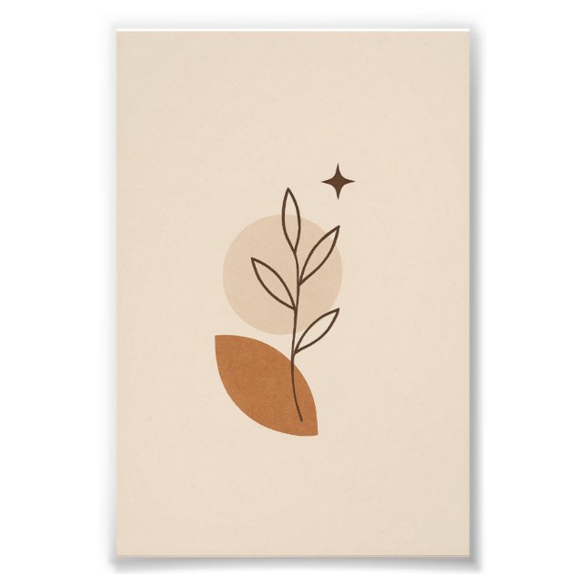 Poster végétal minimaliste avec étoile (Devant)
