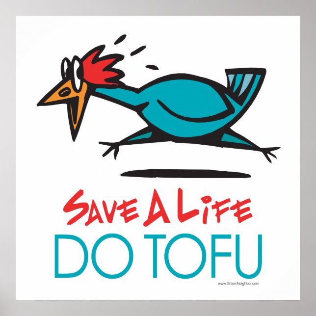 Poster Végétarien drôle, Vegan DO TOFU (Devant)