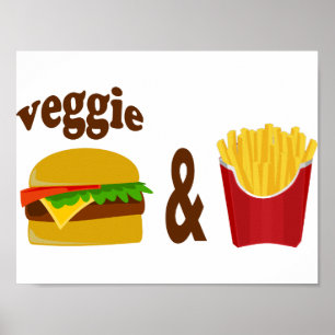 Poster Veggie Burger et Fries