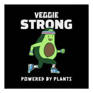 Poster Veggie Strong, Alimenté par les plantes
