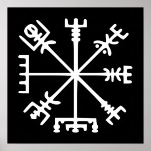 Poster Vegvísir (Viking Compass)