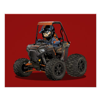 Poster Véhicule tout-terrain UTV de dessin animé