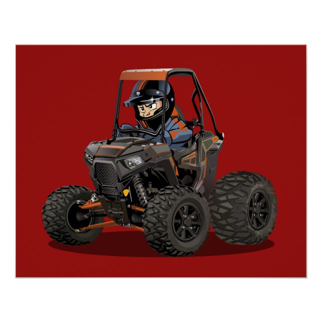 Poster Véhicule tout-terrain UTV de dessin animé (Devant)