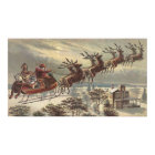 Veille de Noël vintage Santa Claus victorien traîn