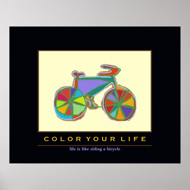 Poster vélo coloré VTT ART (Devant)