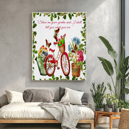Poster Vélo Planteur Centre Fleurs extérieurs Jardin