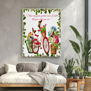 Poster Vélo Planteur Centre Fleurs extérieurs Jardin