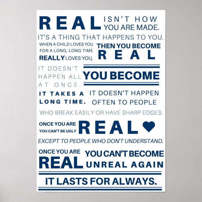 Poster Velveteen Rabbit "Real" (Devant)